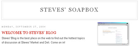Click Here to Enter Steves' WeBlog